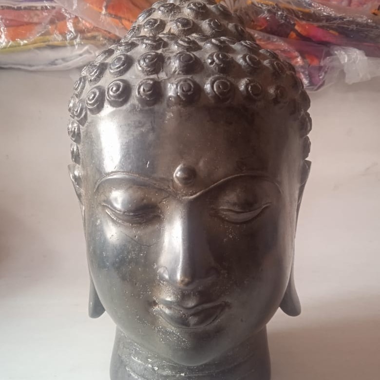 patung perunggu kepala budha (20 cm)