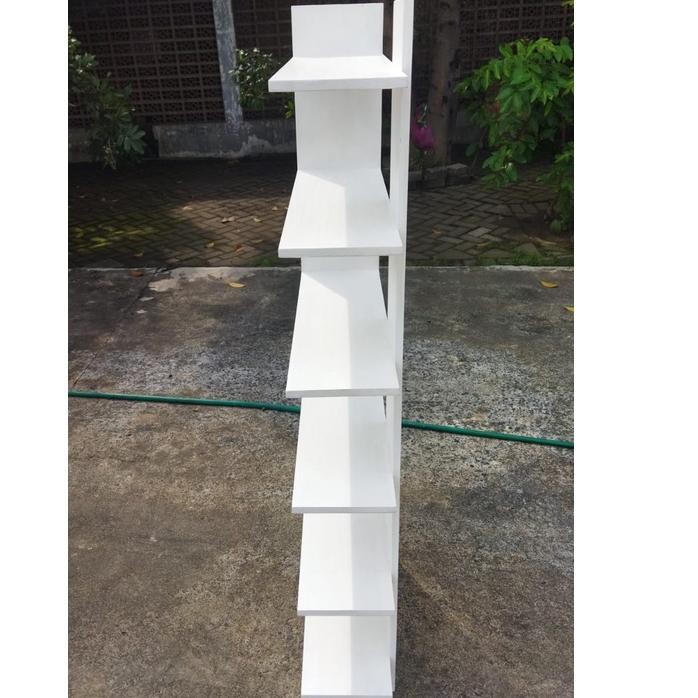 Rak Dinding Buku / Rak Sudut Baca / Rak Sudut Kayu Full Solid Ukuran Custom