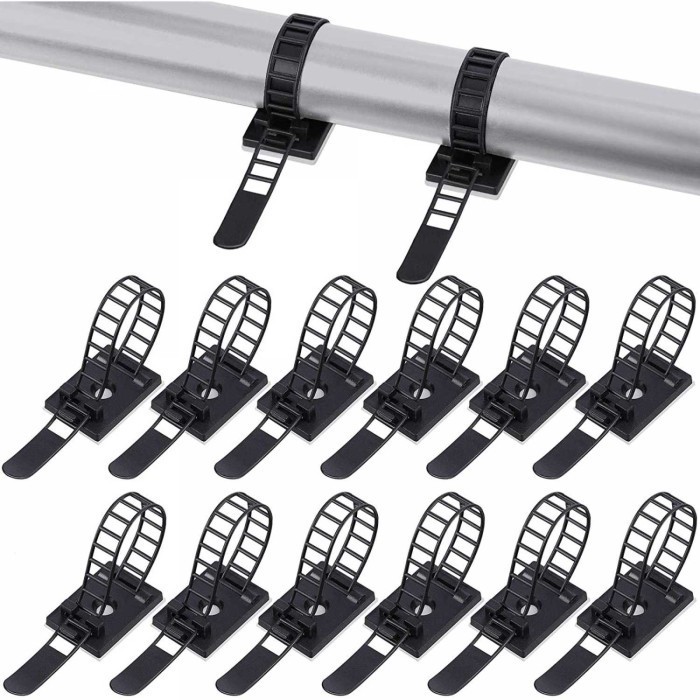 

Kabel Ties Penjepit Kabel Zip Organizer Nilon 5 Pcs Dengan Stiker Tempel 3M Adhesive Untuk Kabel