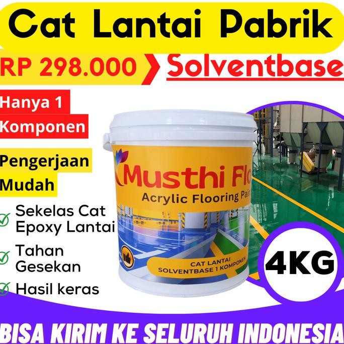 BEBAS ONGKIR - Cat Lantai Pabrik Cat Lantai Gudang Solventbase Sekelas Epoxy 5Kg