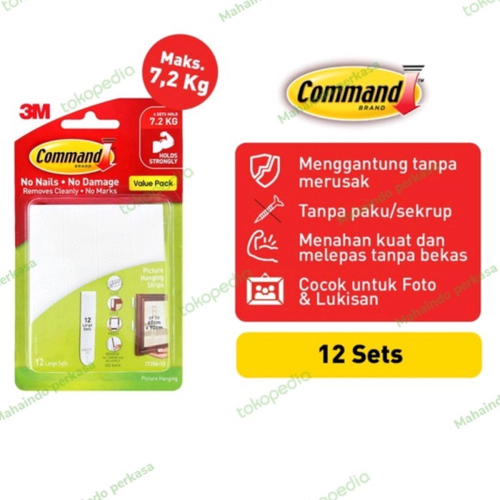 

Perekat Picture 3M Command Large Pic Hanging Strip 17206-12