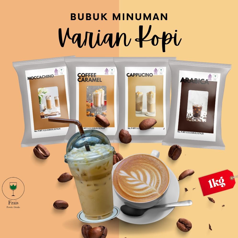 

BUBUK MINUMAN RASA KOPI 1KG / SERBUK MINUMAN ANEKA RASA / POWDER MINUMAN / MINUMAN KEKINIAN BOBA / MINUMAN KEKINIAN / BUBUK MINUMAN ANEKA RASA