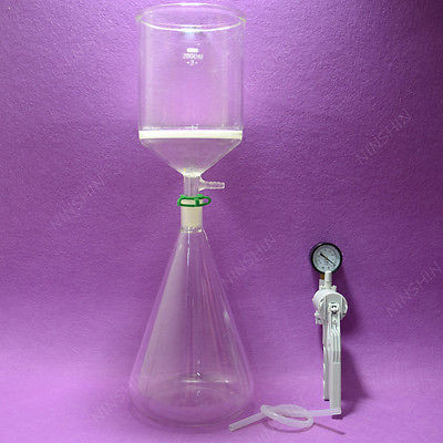 Filtration Set[3000ML Erlenmeyer Flask+2000ML Filter Funnel(3#)+Vacuum Pump]