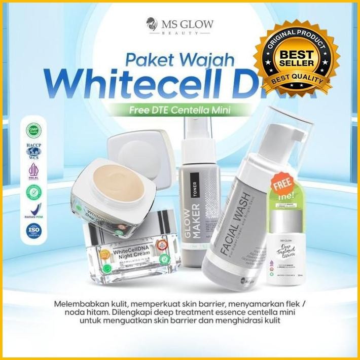 Ms Glow Paket Whitening Skincare Wajah Glowing Putih Cepat Bpom New 100 % Original