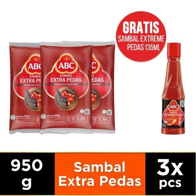 

Abc Sambal Extra Pedas 950 G Multi Pack 3 Pcs Free Abc Sambal Extreme Pedas 135 Ml New 100 % Original