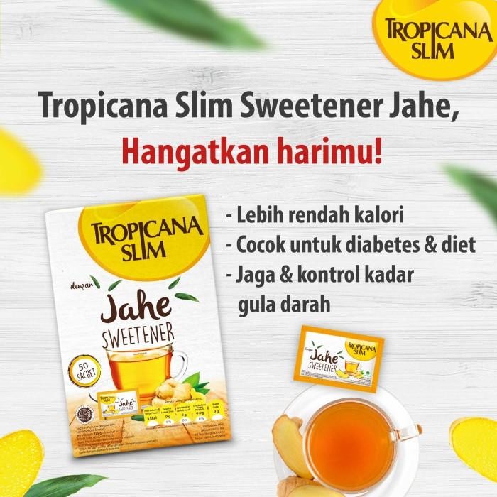 

Tropicana Slim Sweetener Jahe (50 Sch) - Pengganti Gula Termurah 100 % Original