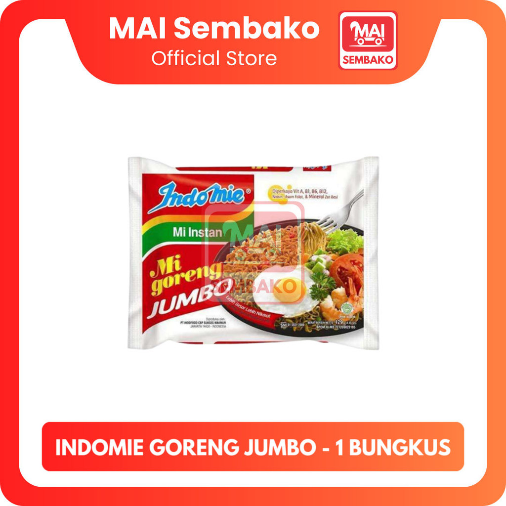 

Indomie Goreng Jumbo 1 Bungkus - Mie Instan Indomie Goreng Spesial Jumbo