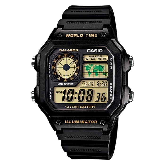 Jam Tangan Casio 100% Original Ori AE-1200WH-1BVDF AE1200WH 1B 1