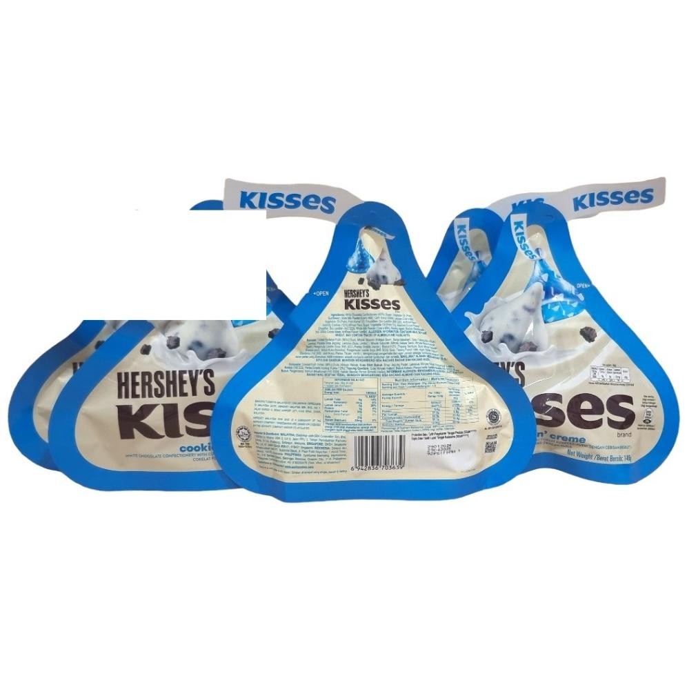 

Coklat Cokelat Cookies Cream Hershey Hersheys Hershey's Kisses 146 Gram (Pack)