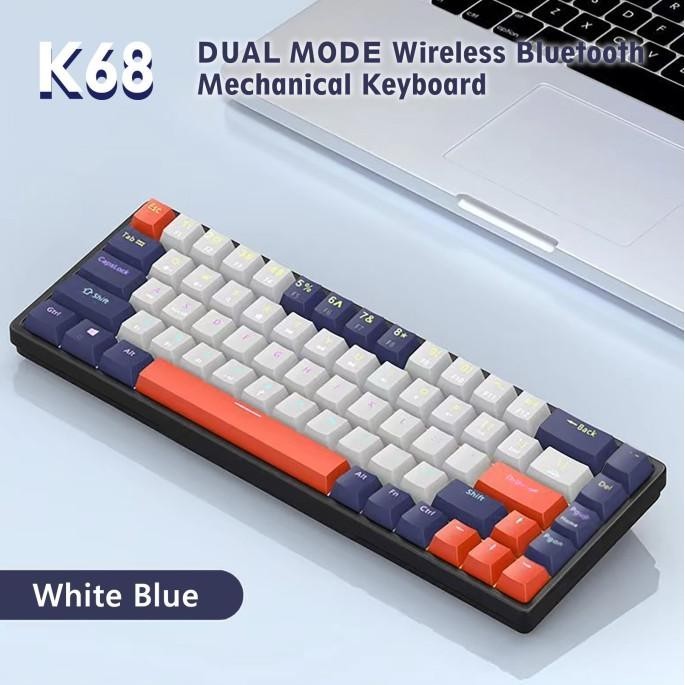 Ziyoulang K68 Wireless Mechanical Keyboard Bluetooth Multi Devices terlaris