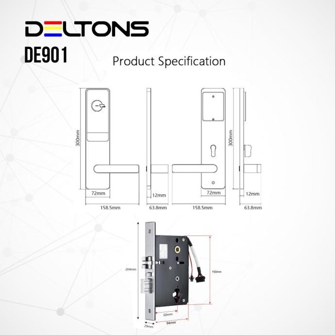 Smart Hotel Door Lock Deltons Card Lock Kunci Pintu Kost Apartement