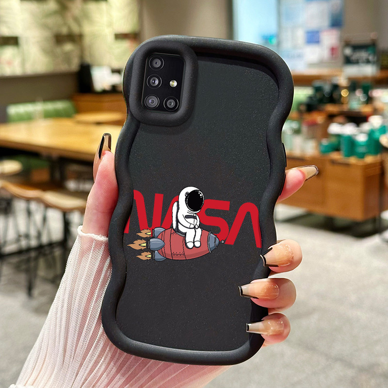 Casing Hp Untuk Samsung A51 M40s Case Kartun astronot anti selip tekstur lembut softcase batas gelom