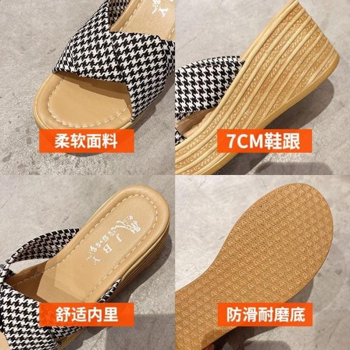 SANDAL WEDGES FASHION WANITA HAK TINGGI MOTIF & POLOS IMPORT KOREA ORI terlaris