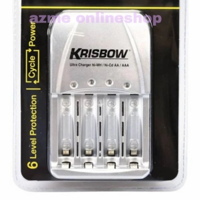 Krisbow Charger Baterai 4 X Aa/Aaa_Charger Battery Aaa/Aa Original