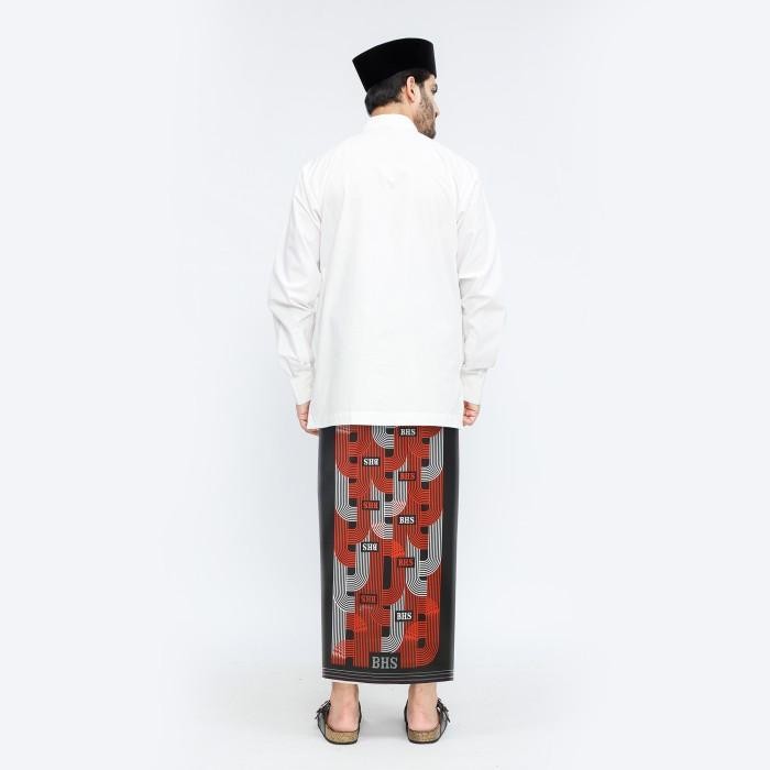 Sarung Bhs Infinity Gold Motif V32 Pma Hitam Merah 02 New 100 % Original