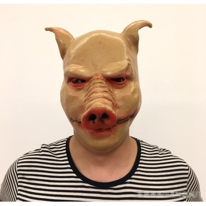 Topeng Seram Babi Penjahat Kriminal Pig Killer Latex Halloween