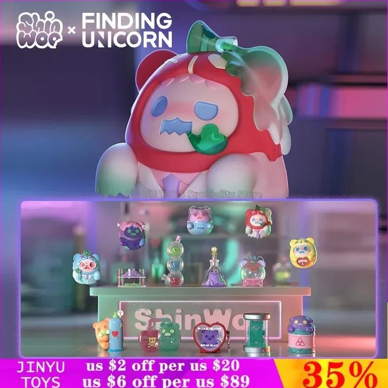 Finding Unicorns Ghost Bear Shinwoo Love And Lab Series Surprise Blind Box Kawaii Anime Action Figur