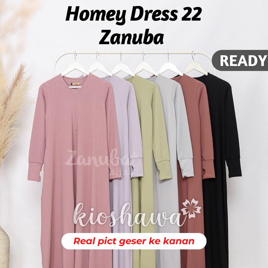 HOMEY DRESS VOL 22 Zanuba Hijab Official Jilbabsyarie . Gas Daily Dress Knit Polos HD22 HD 22