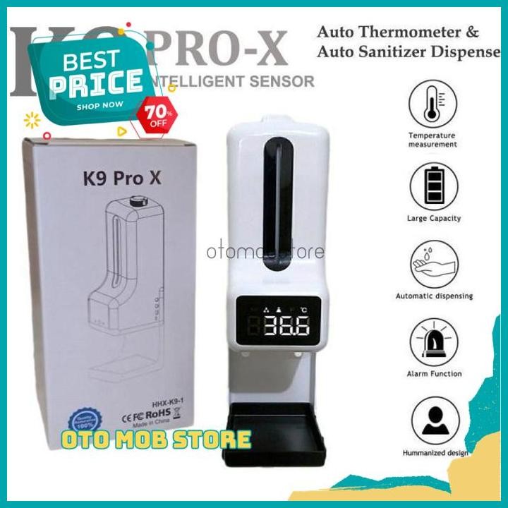 KUALITAS PRODUK TERBAIK K9 PRO X WALL AUTOMATIC DISPENSER HAND SANITIZER INFRARED THERMOMETER BY OTO