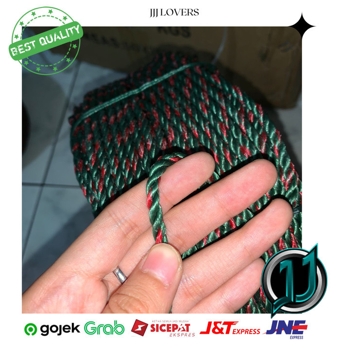 Tali Tambang Kecil Tambang Plastik Kecil Hijau Bintik Merah 3mm Roll