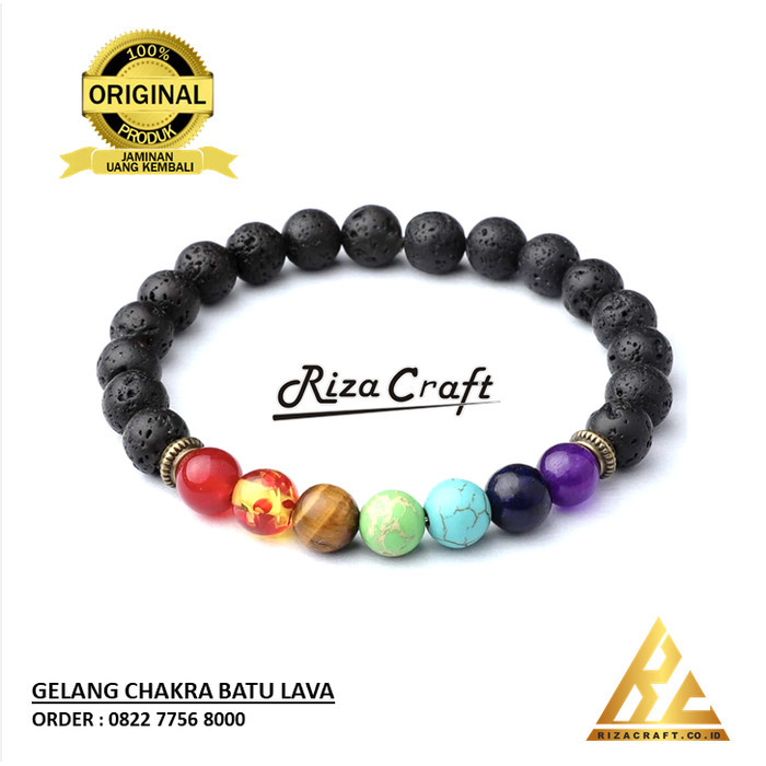 Readyyy Gelang Batu Alam 7 Cakra Chakra Asli Natural Yoga Akik Pria Wanita