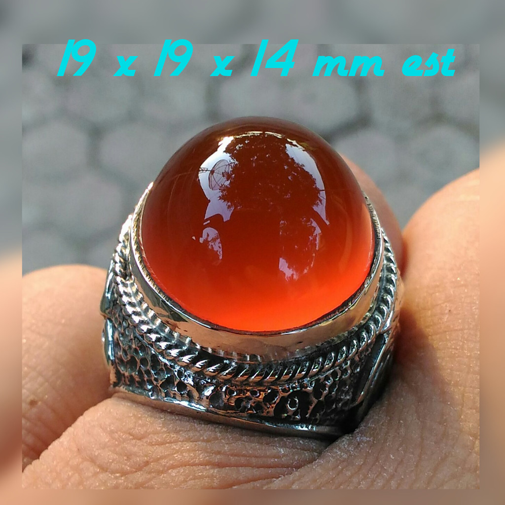 Natural Obi Nucleus Alas Reddish Orange Luster Mantap Clean No Bocor Size Kantoran Elegan