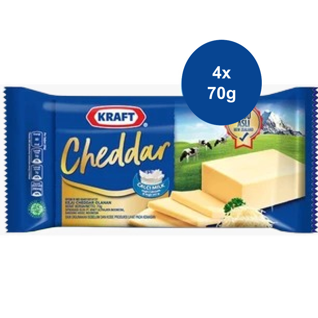 

Kraft Keju Cheddar Box 70g, ukuran ekonomis untuk masak kue dan burger (4 pcs)