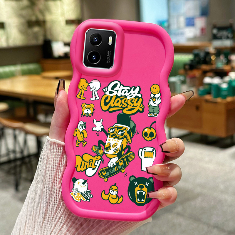 Casing Hp Untuk VIVO Y15s Y15A Y15C Y01 Case Casing HP Kesing tas Emoji penutup pelindung silikon So