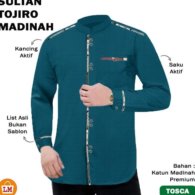 Baju Koko Pria Muslim SULTAN TOJIRO MADINAH Katun Premium M-3XL /31662