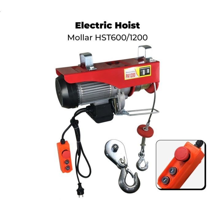 Mollar Mini Electric Hoist Katrol Elektrik Listrik 600kg 1200kg
