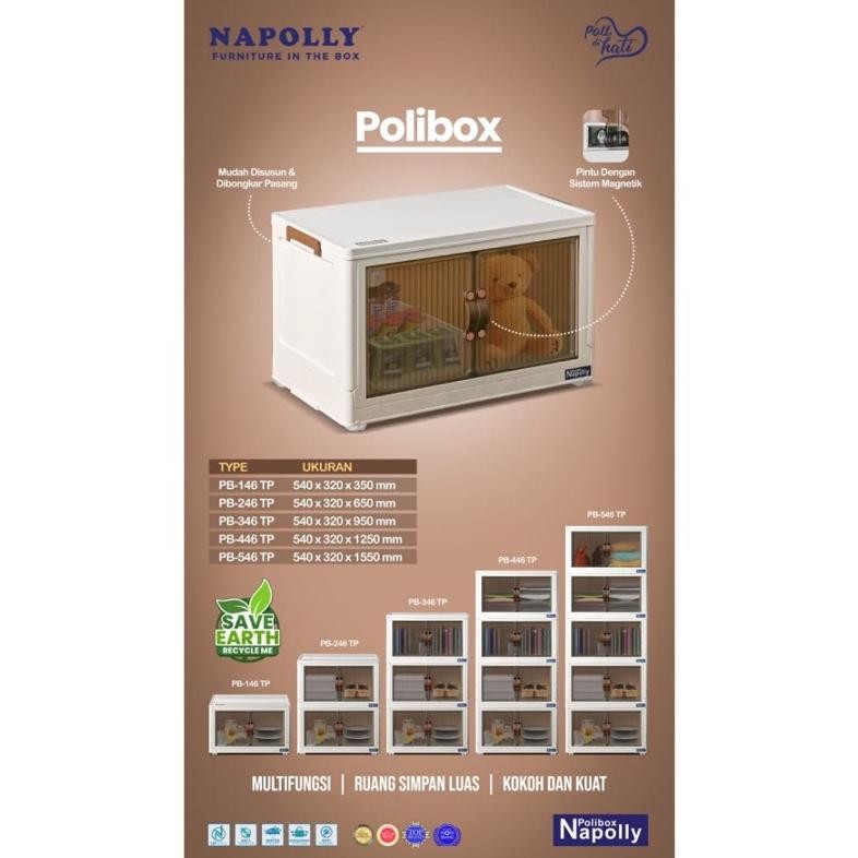 NAPOLLY Container Box Lipat | Lemari Susun Plastik Serbaguna | Polibox Napolly | Lemari Magic