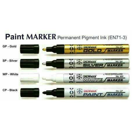 

Spidol Paint Marker Medium Gold Silver White Snowman / Joyko