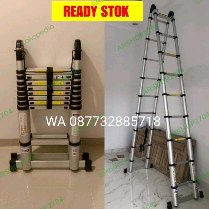 Miliki Promo Tangga Double Telescopic Dalton Ml-1004D/Tangga Teleskopik 5.6M