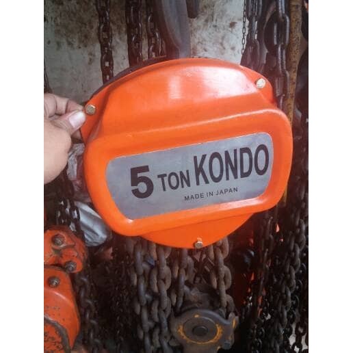 Takel, kerekan, katrol, chain block kondo 5 Ton x Rantai 10 meter.