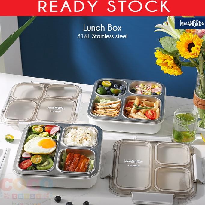 MISANBROO 316 Stainless Steel Insulation Lunch Box Kotak Makan Ready