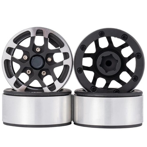 4PCS Velg Metal 1.9 Beadlock Wheel Rim 1/10 SCX10