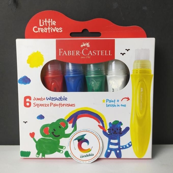 

,,,,,,,] Jumbo Washable Squeeze Paintbrushes FABER CASTELL Little Creatives