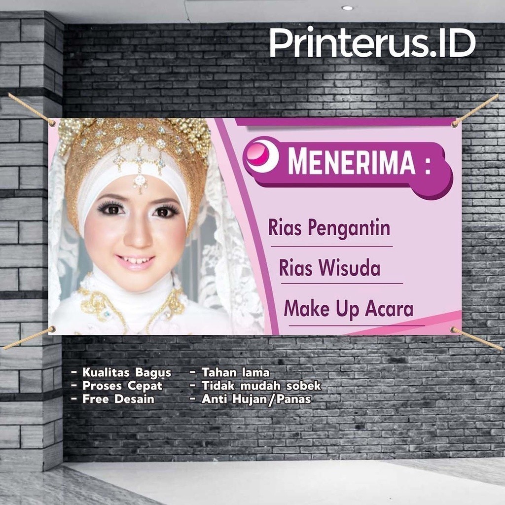 SPANDUK BANNER RIAS PENGANTIN MURAH 2x1m - PROMO TERBAIK Bahan Fronlite 280 Premium, BISA COD & BAYA