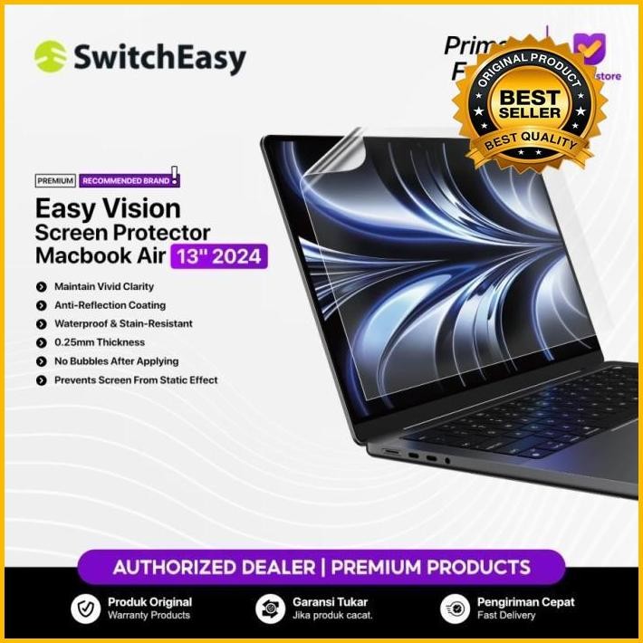 Screen Guard Macbook Air M3 M2 13.6 Inch 2024 2022 Switcheasy Easyvision Screen Protector Hydrogel A