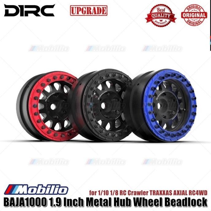 Murah D1Rc Baja1000 1.9 Inch Metal Hub Wheel Beadlock For 1/10 1/8 Rc Crawler Traxxas Axial Rc4Wd Ve