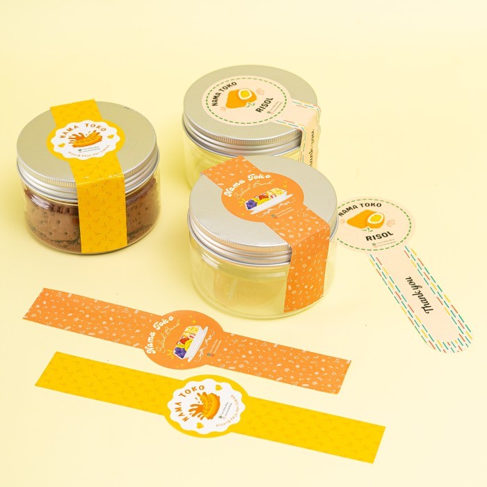 BERGARANSI Stiker Label Seal Toples Kue Kering Custom Free Template Desain Unik