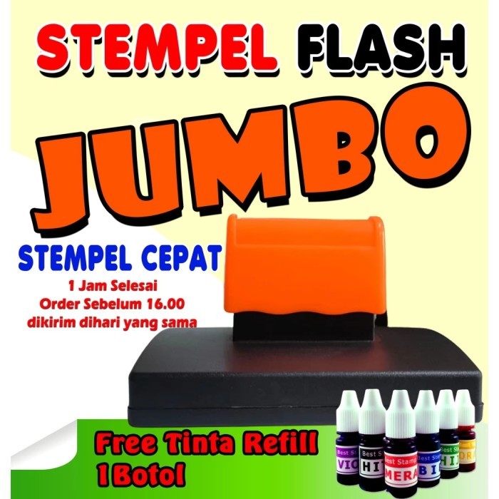 

TERBARU! Stempel Flash Plastik Tinta Permanen Waterproof JUMBO/ UKURAN BESAR