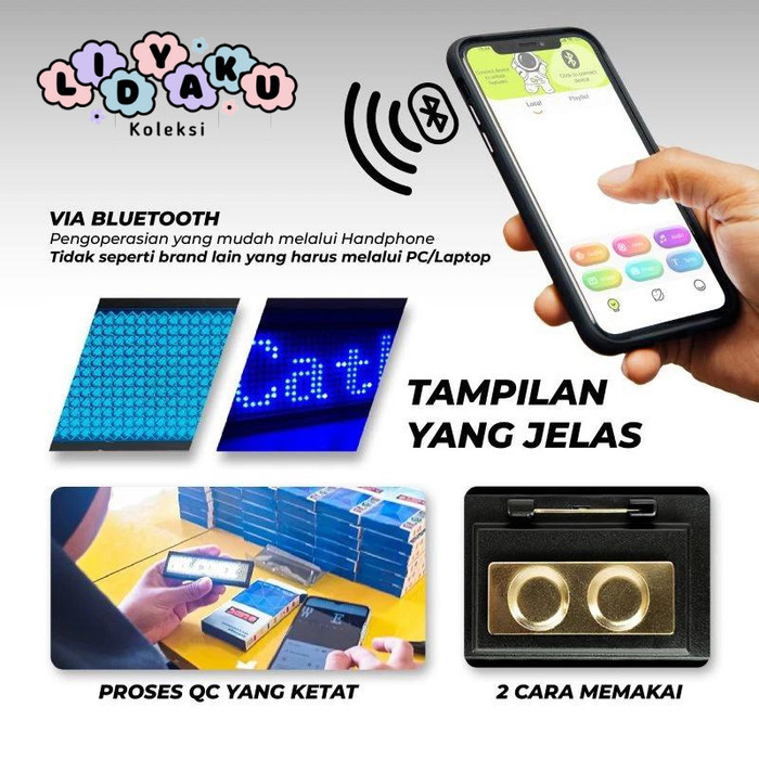 

Led Papan Nama Berjalan/Led Badge/Nametag Led/Bluetooth Android Ios Ready