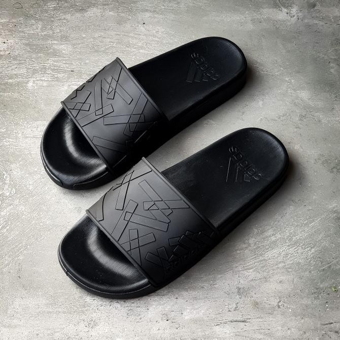 Sandal Pria Full Karet Adidas Sandal Waterproof Sandal Selop Sandal Anti Slip Hitam Raysandi67