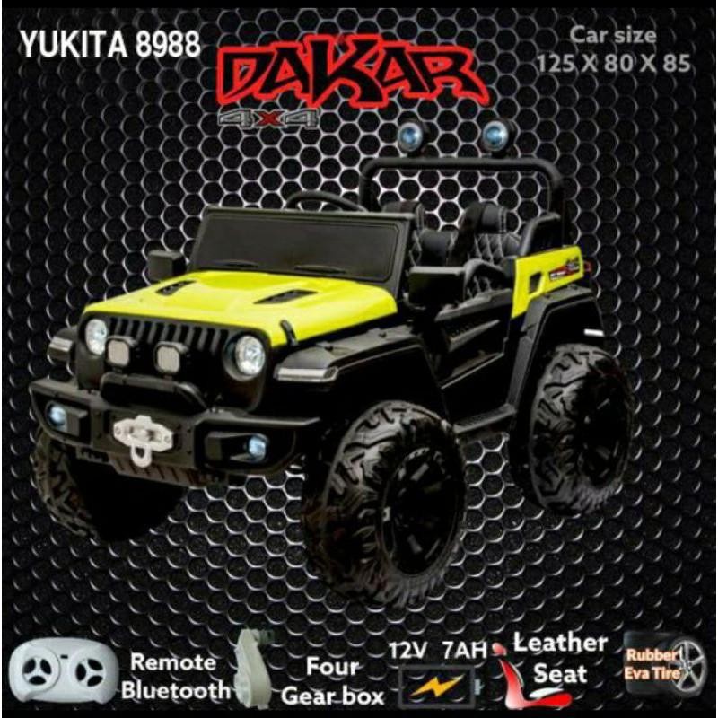 Mobil Aki Anak Jeep Dakar Ban Full Karet Yukita 8988