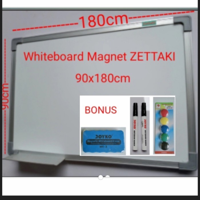 

TERBARU! Papan tulis magnet whiteboard gantung single face ZETTAKI 90x180cm