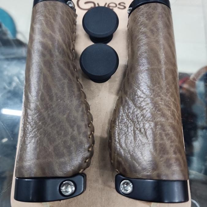 Gyes grip Kulit Leather golok Grip Gyes G 726 brown Firemot Hitam