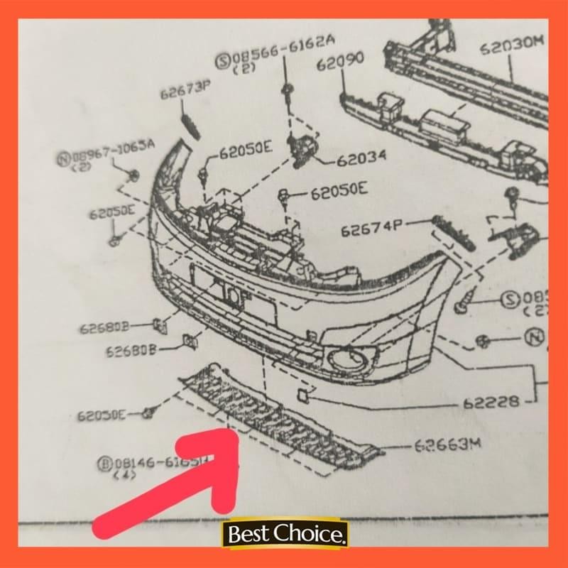Bracket Apron Lower/Cover Bemper Depan Nissan Evalia Genuine Parts.