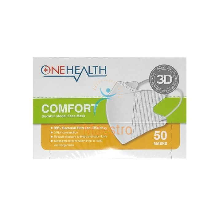Masker Medis Duckbill Onehealth Surgical Face Mask Duck Bill 3D 3-Ply
