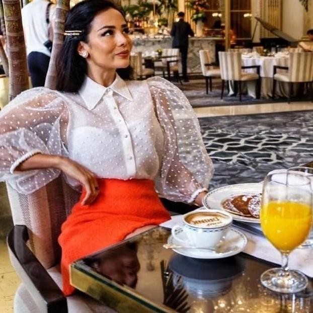 Kimberly Loose Shirt Kemeja Transparan Blouse Wanita Sheer Top Import Terlaris